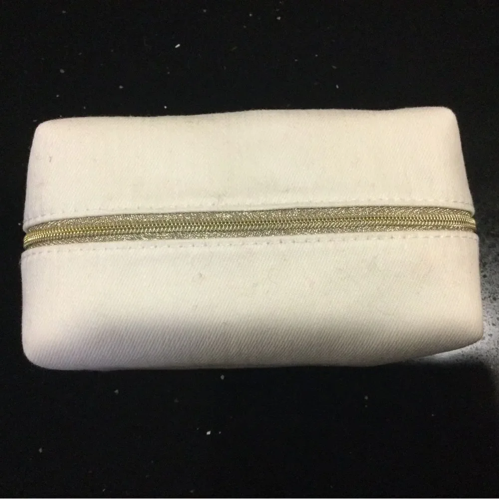 DIOR Beauty Original Square Pouch Denim White x Cold Logo Embroidery Bag